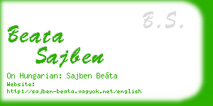 beata sajben business card